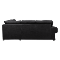 Verona high back black fabric sofa, rear view on a white background
