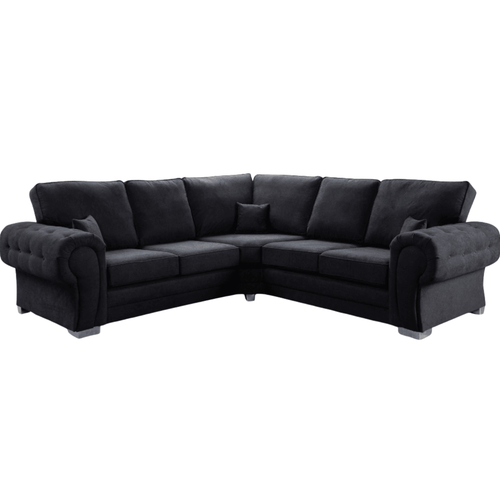 Verona High Back Black Fabric Corner