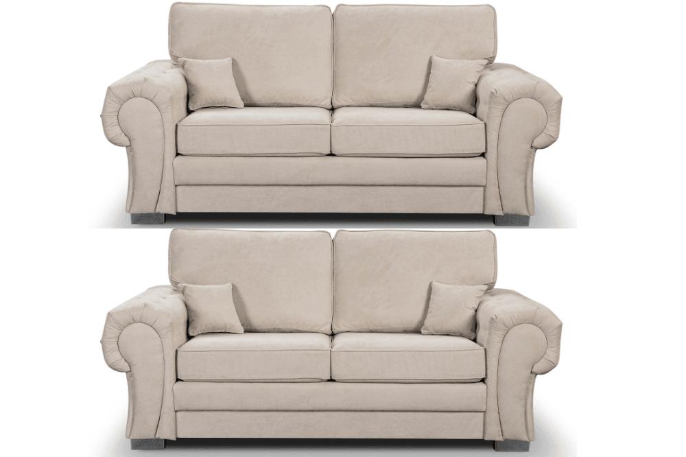 Verona High Back Cream Fabric 2+2 Seater Sofa Set
