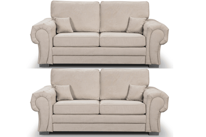 Verona High Back Cream Fabric 2+2 Seater Sofa Set