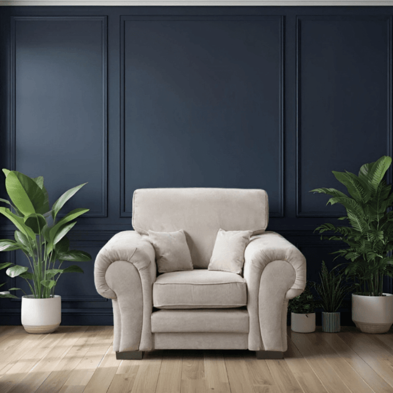 Verona High Back Cream Fabric 2+1 Seater Sofa Set - Furniture Instore