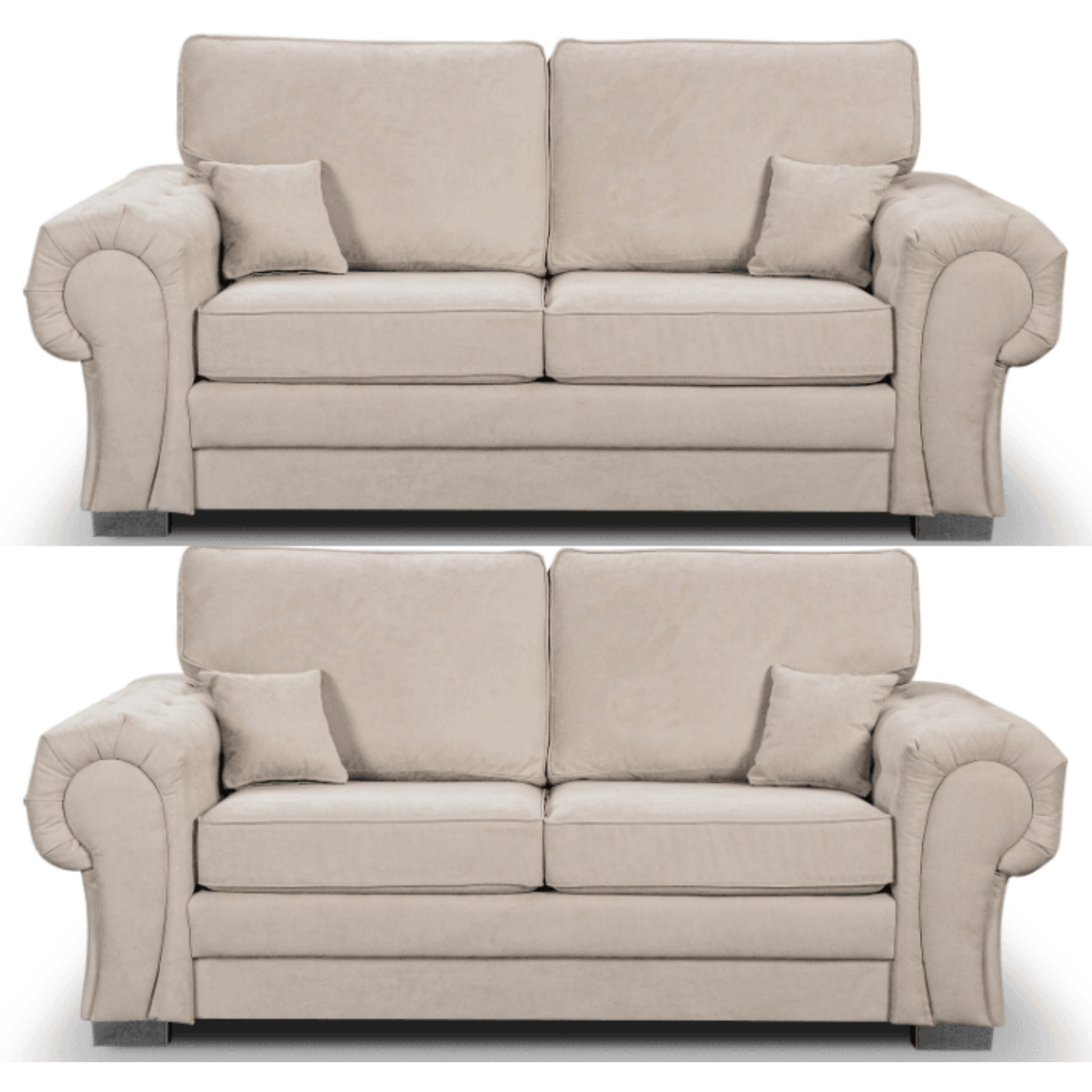 Verona High Back Cream Fabric 2+2 Seater Sofa Set - Furniture Instore