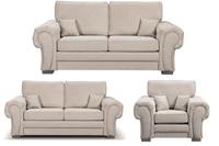 Verona High Back Cream Fabric 3+2+1 Seater Sofa Set
