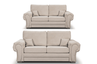 Verona High Back Cream Fabric 3+2 Seater Sofa Set