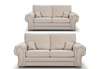 Verona High Back Cream Fabric 3+2 Seater Sofa Set
