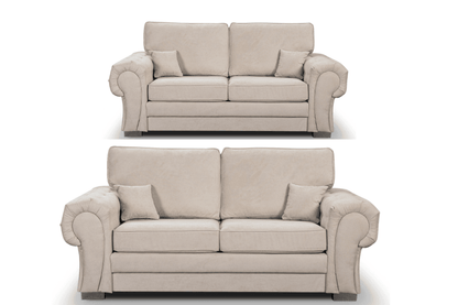 Verona High Back Cream Fabric 3+2 Seater Sofa Set