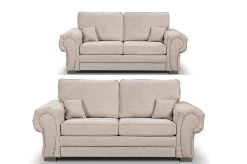 Verona High Back Cream Fabric 3+2 Seater Sofa Set