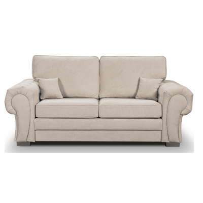 Verona High Back Cream Fabric 3 Seater Sofa