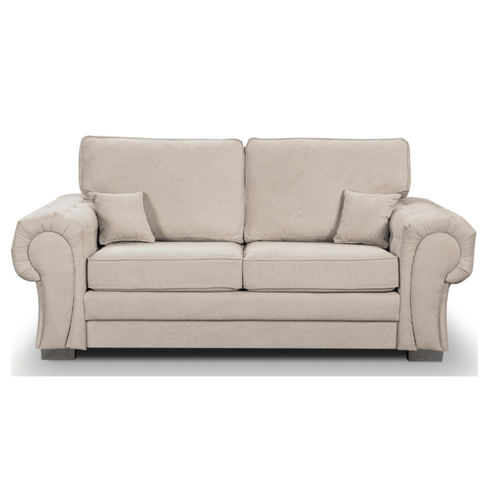 Verona High Back Cream Fabric 3 Seater Sofa