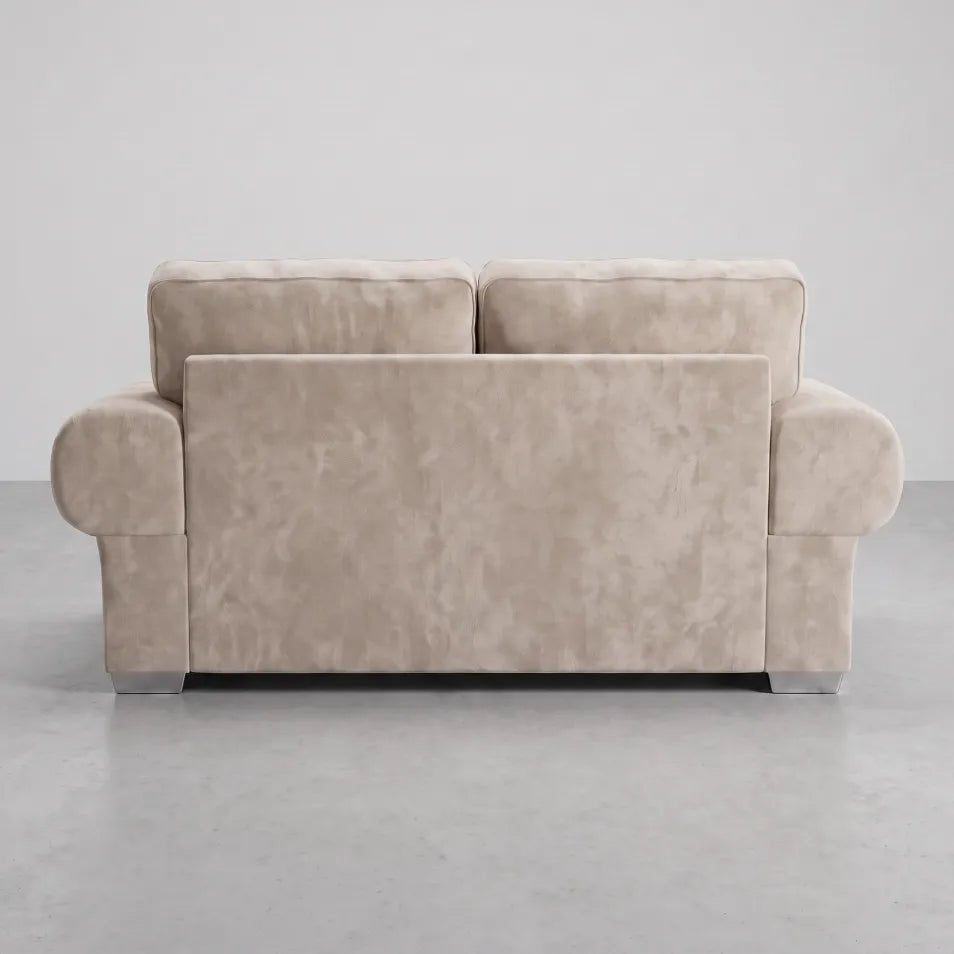 Verona High Back Cream Fabric 3 Seater Sofa Bed - Furniture Instore
