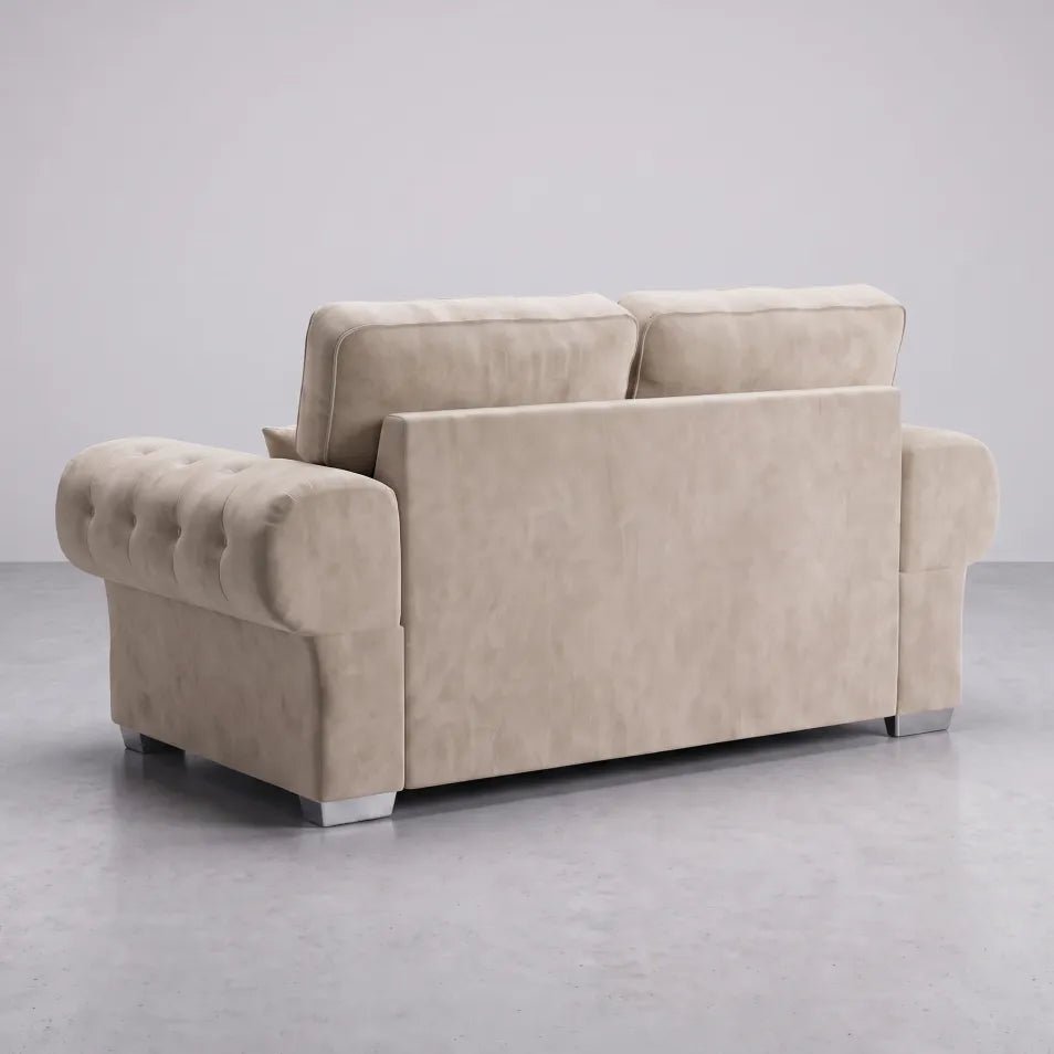 Verona High Back Cream Fabric 3 Seater Sofa Bed - Furniture Instore