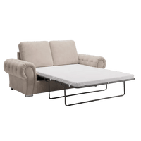 Verona High Back Cream Fabric 3 Seater Sofa Bed