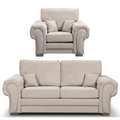 Verona High Back Cream Fabric 3+1 Seater Sofa Set
