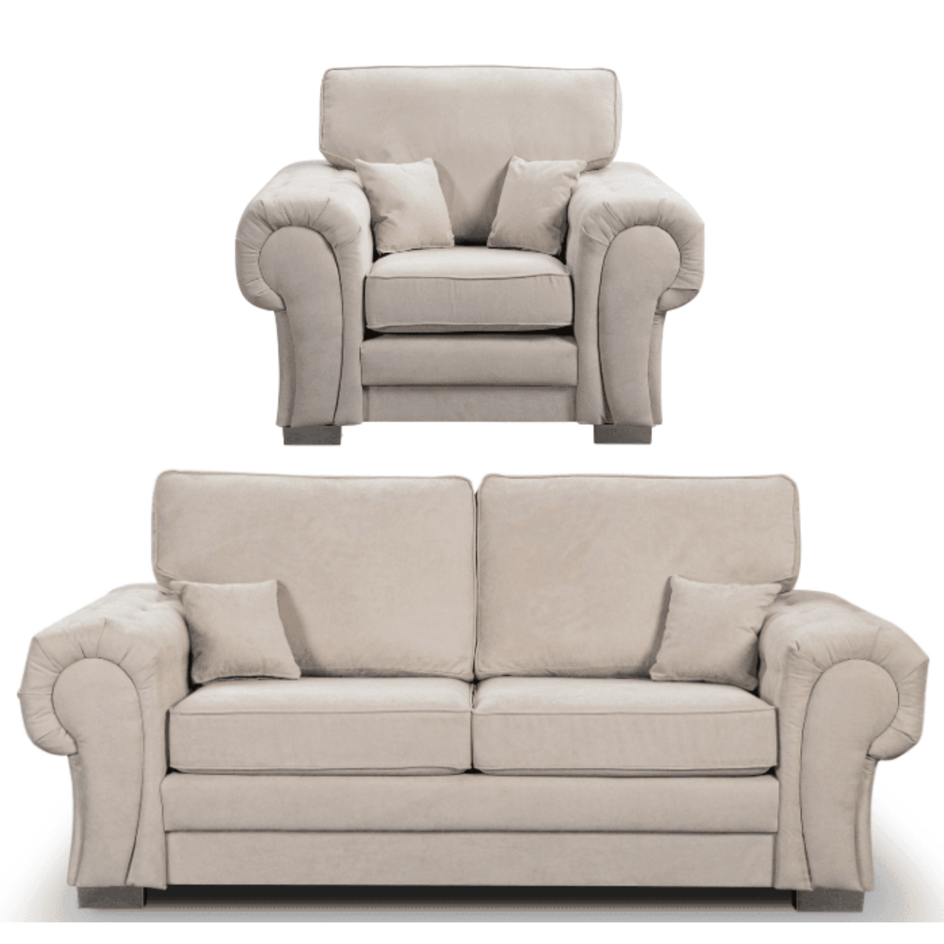 Verona High Back Cream Fabric 3+1 Seater Sofa Set - Furniture Instore