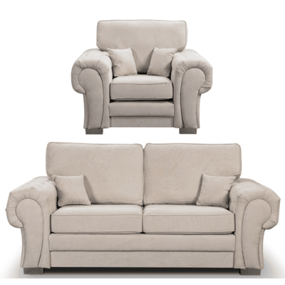 Verona High Back Cream Fabric 3+1 Seater Sofa Set