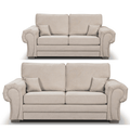 Verona High Back Cream Fabric 3+2 Seater Sofa Set