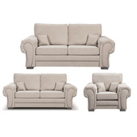 Verona High Back Cream Fabric 3+2+1 Seater Sofa Set