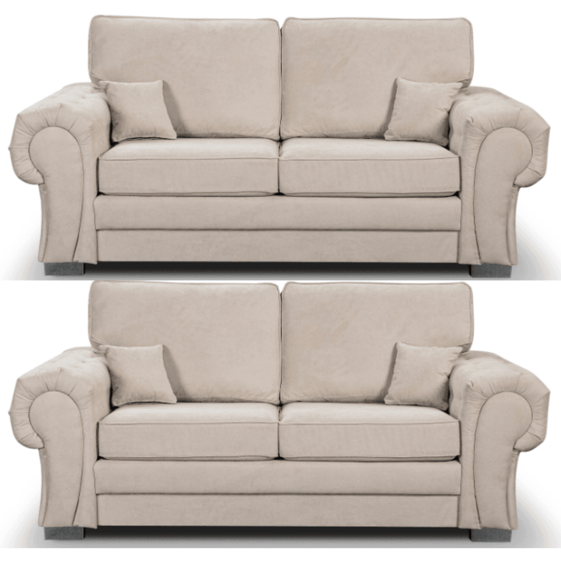 Verona High Back Cream Fabric 3+3 Seater Sofa Set - Furniture Instore