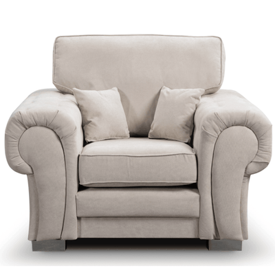 Verona High Back  Cream Fabric Armchair