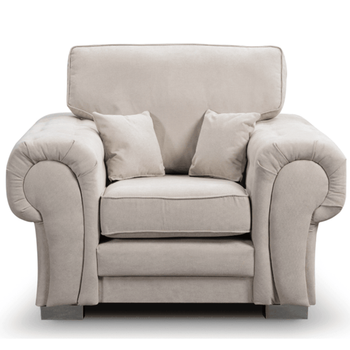 Verona High Back  Cream Fabric Armchair