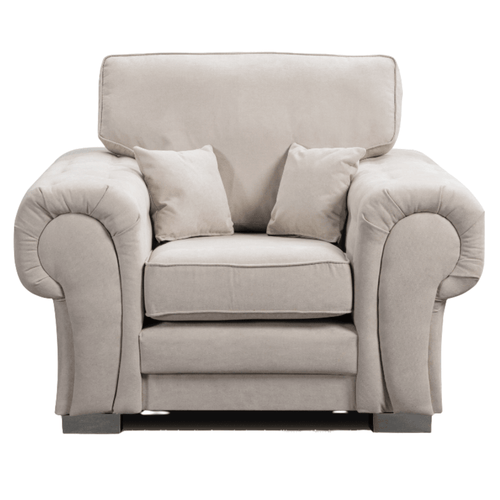 Verona High Back  Cream Fabric Armchair