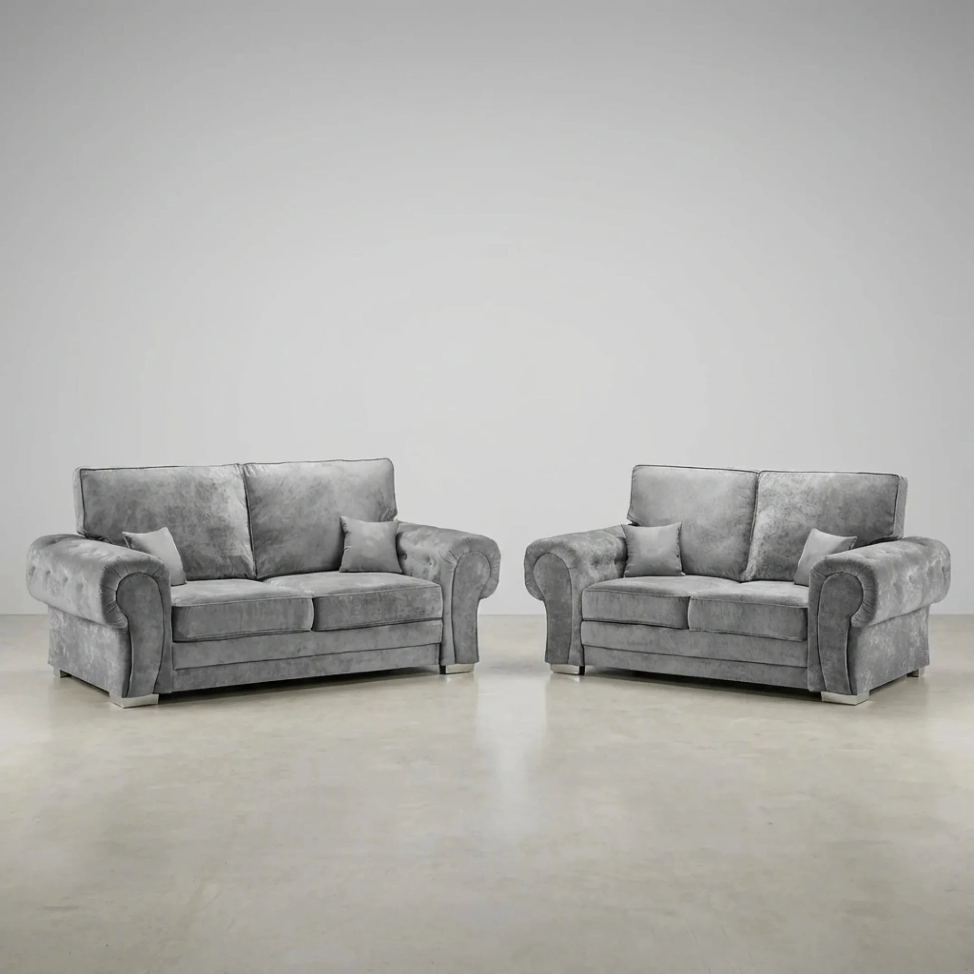 Verona High Back Grey Fabric 3+2 Seater Sofa Set - Furniture Instore