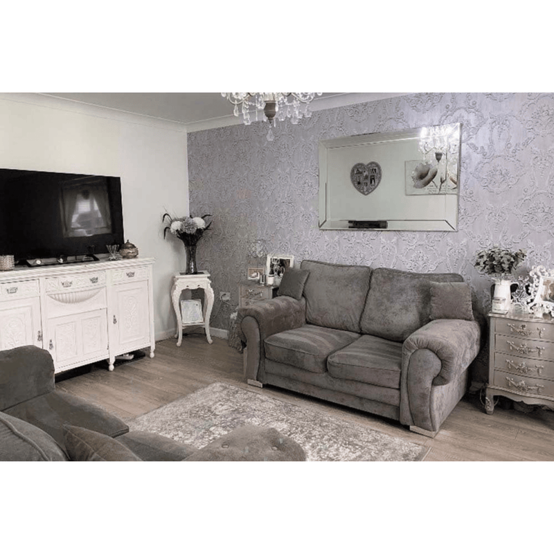 Verona High Back Grey 3+2 lounge set front facing on white background