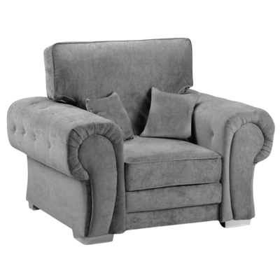 Verona High Back Grey Fabric Armchair