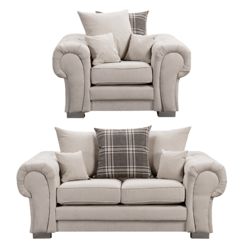 Verona Scatter Back  Cream Fabric 2+1 Seater Sofa Set