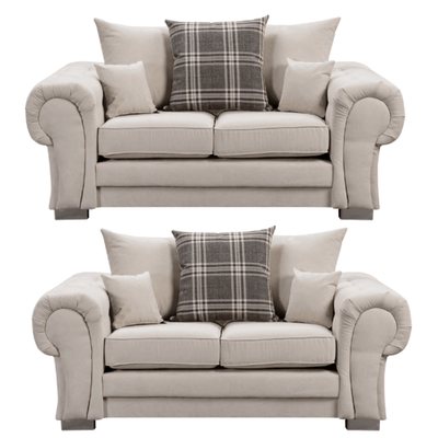 Verona Scatter Back Cream Fabric 2+2 Seater Sofa Set