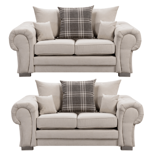 Verona Scatter Back Cream Fabric 2+2 Seater Sofa Set