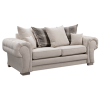 Verona scatter back grey 3 seater sofa displayed at an angled view on a plain white background, showing full sofa design.
