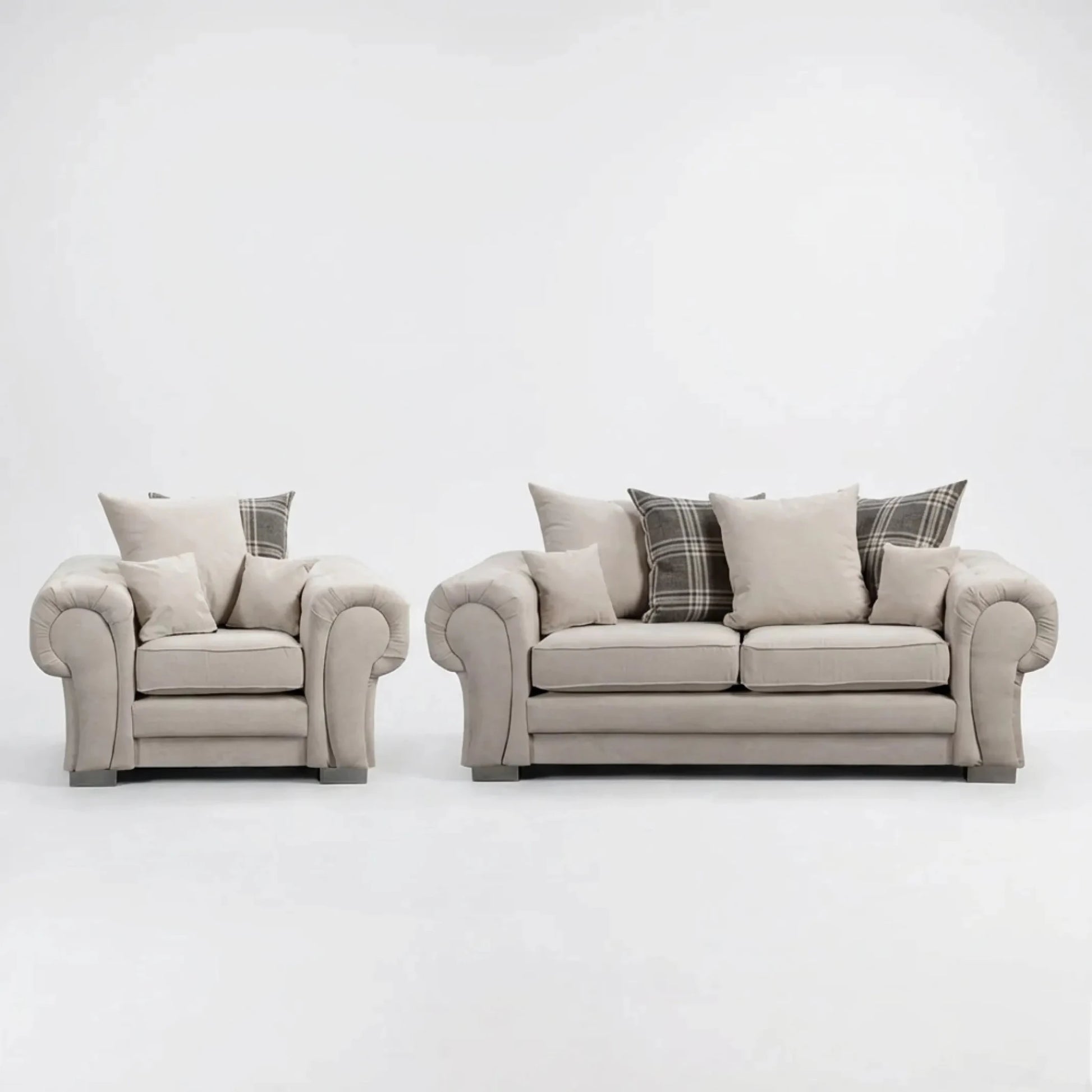 Verona Scatter Back Cream Fabric 3+1 Seater Sofa Set - Furniture Instore