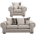Verona Scatter Back Cream Fabric 3+1 Seater Sofa Set
