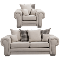 Verona Scatter Back  Cream Fabric 3+1 Seater Sofa Set