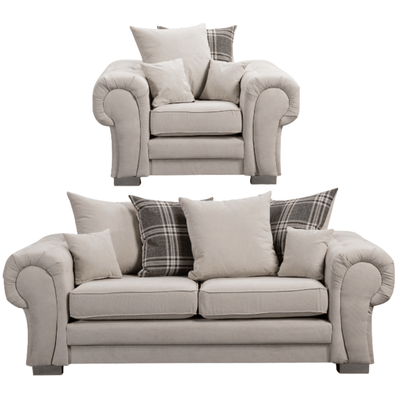 Verona Scatter Back  Cream Fabric 3+1 Seater Sofa Set
