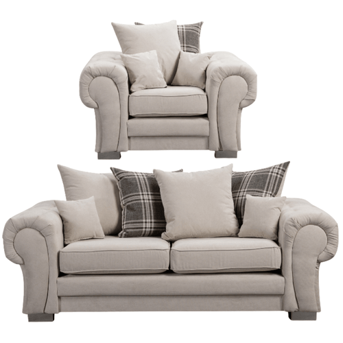 Verona Scatter Back  Cream Fabric 3+1 Seater Sofa Set
