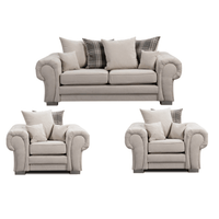 Verona Scatter Back Cream Fabric 3+1+1 Seater Sofa Set