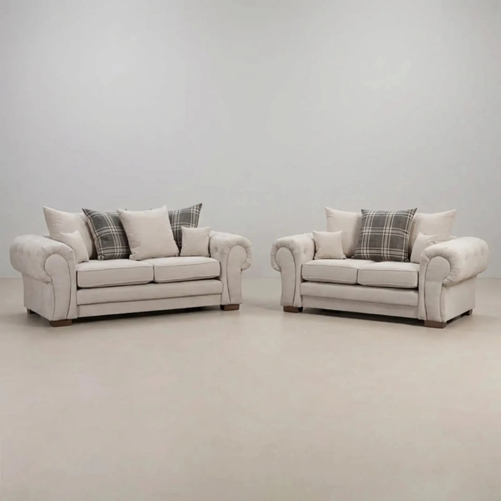 Verona Scatter Back Cream Fabric 3+2 Seater Sofa Set - Furniture Instore