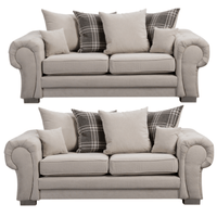 Verona Scatter Back Cream Fabric 3+3 Seater Sofa Set