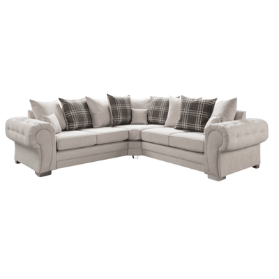 Verona Scatter Back  Cream Fabric Corner Sofa