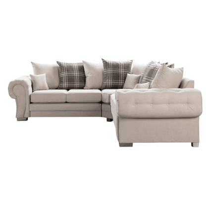 Verona Scatter Back Cream Fabric Corner Sofa - Furniture Instore