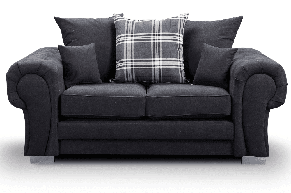 Verona Scatter Black Fabric 2+1+1 Seater Sofa Set