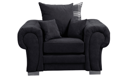 Verona Scatter Black Fabric 2+1+1 Seater Sofa Set