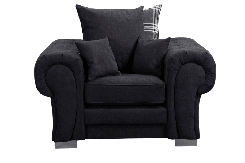 Verona Scatter Black Fabric 2+1 Seater Sofa Set - Furniture Instore