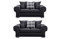 Verona Scatter Black Fabric 2+2 Seater Sofa Set