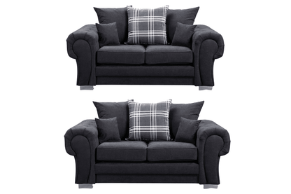 Verona Scatter Black Fabric 2+2 Seater Sofa Set