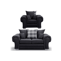Verona Scatter Black Fabric 2+1 Seater Sofa Set