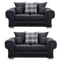 Verona Scatter Black Fabric 2+2 Seater Sofa Set