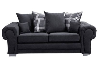 Verona Scatter Black Fabric 3+1+1 Seater Sofa Set